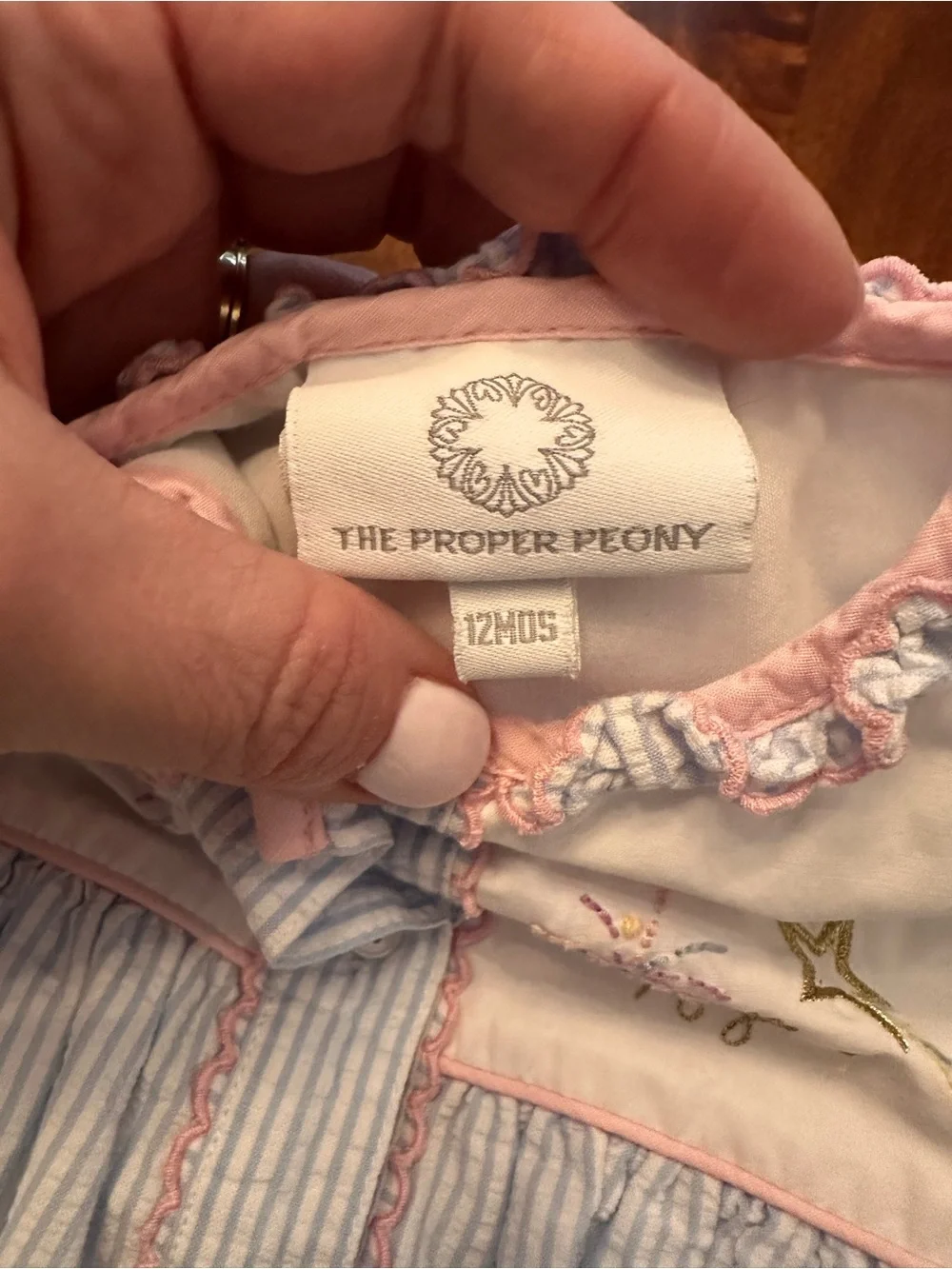 Magic Wand Embroidered Pink & Blue Baby One-Piece Bubble